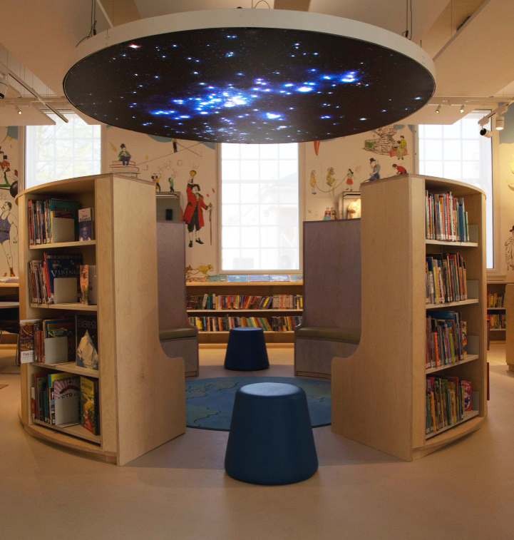 The Children's Library with the night sky