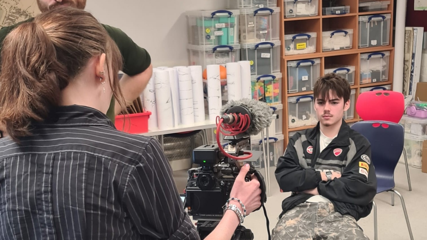 Young people filming