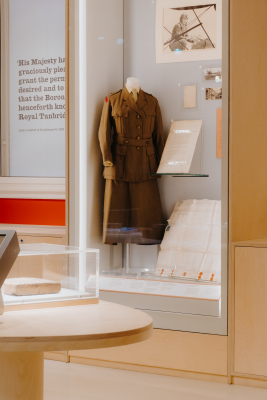 A wartime uniform in the Story of the Wells gallery