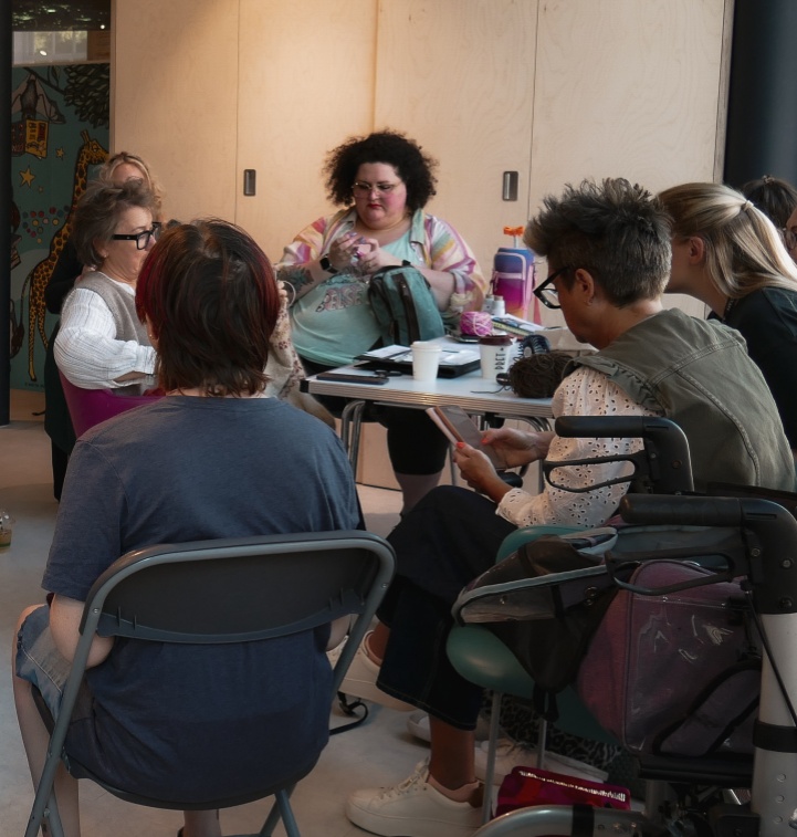 People participating in group