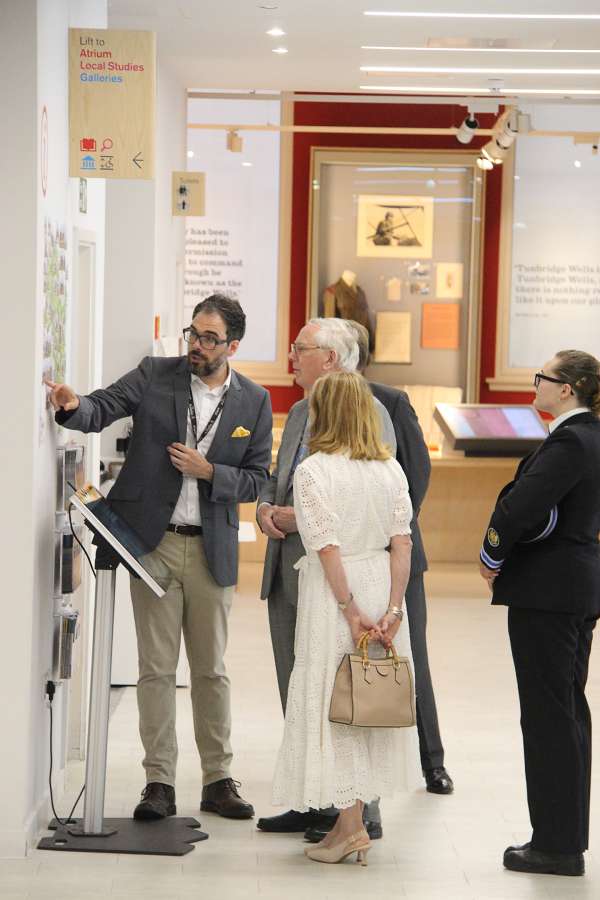 Shot 003 The Duke of Gloucester being shown Tourist Information at The Amelia Scott