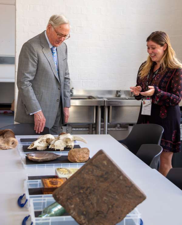 Shot 006 The Duke of Gloucester looking at handling objects with Ally Curson