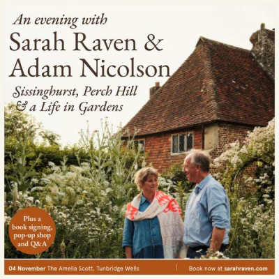 Sarah Raven and Adam Nicolson in Perch Hill Garden